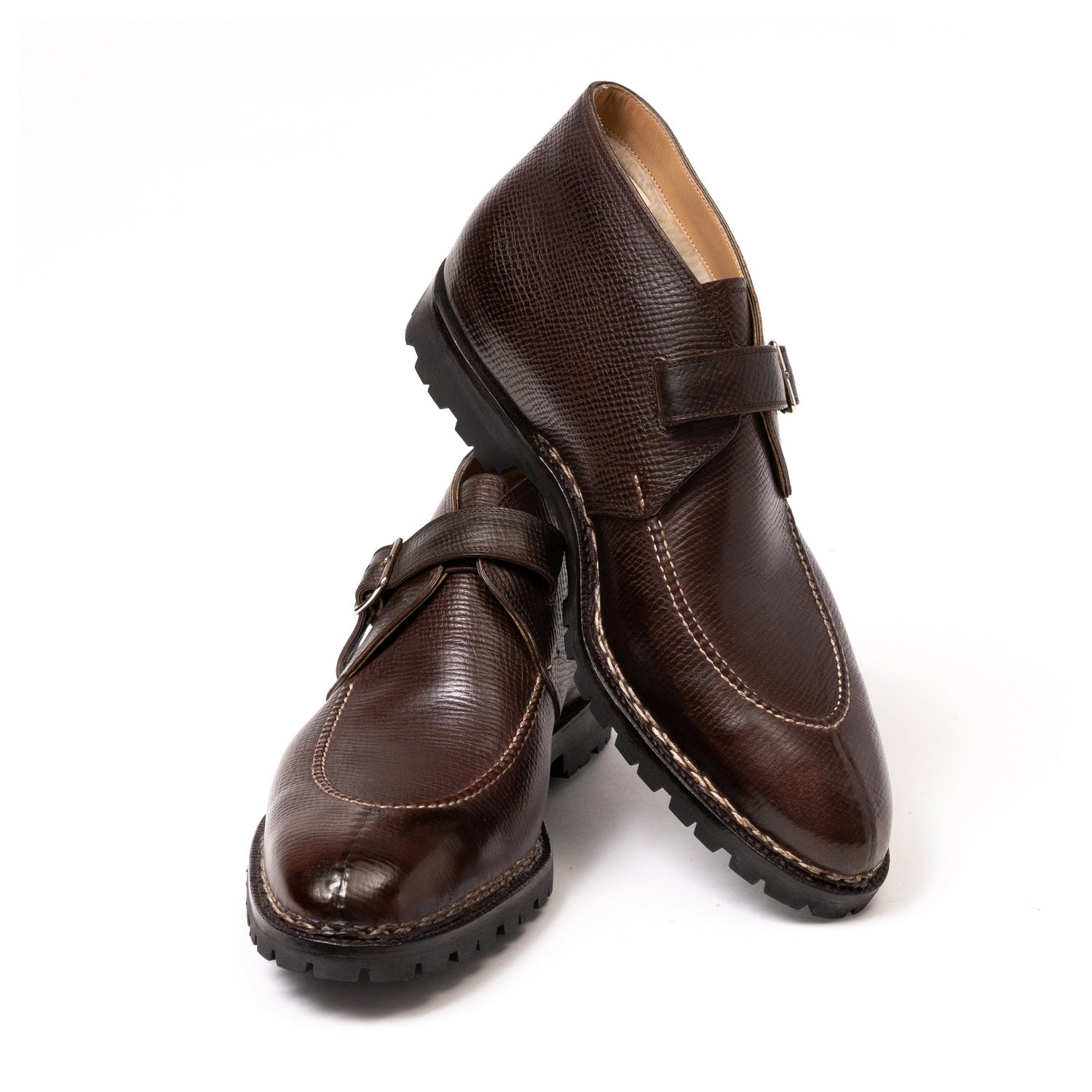 Bootee "Winter Monk Bootee" aus genarbtem Kalbsleder - reine Handarbeit